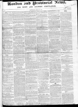 cover page of London & Provincial News and General Advertiser published on May 11, 1867