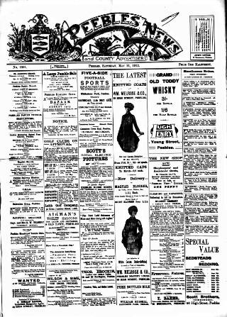 cover page of Peebles News published on May 11, 1912