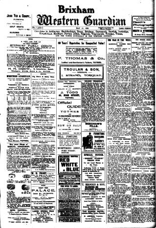 cover page of Brixham Western Guardian published on May 11, 1916