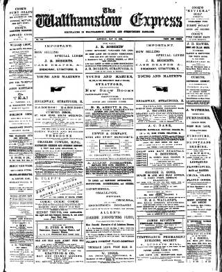 cover page of Walthamstow Express published on May 12, 1894