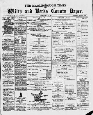 cover page of Marlborough Times published on May 11, 1889