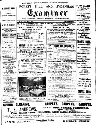cover page of Forest Hill & Sydenham Examiner published on May 11, 1900