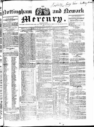 cover page of Nottingham and Newark Mercury published on May 12, 1838