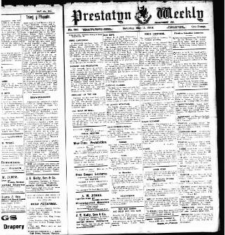 cover page of Prestatyn Weekly published on May 11, 1918