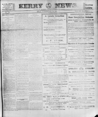 cover page of Kerry News published on May 12, 1905