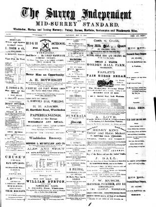 cover page of Surrey Independent and Wimbledon Mercury published on May 12, 1888