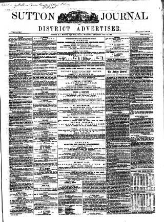 cover page of Sutton Journal published on May 11, 1864