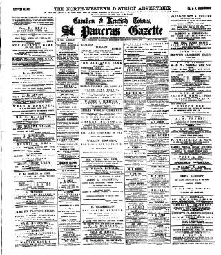 cover page of St. Pancras Gazette published on May 11, 1889