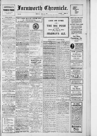 cover page of Farnworth Chronicle published on May 11, 1917