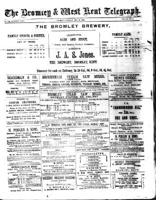 cover page of Bromley and West Kent Telegraph published on May 12, 1888
