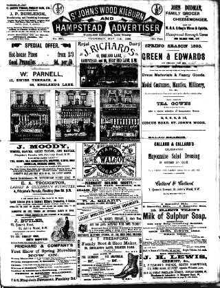 cover page of Hampstead News published on May 11, 1893