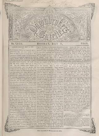 cover page of Pawnbrokers' Gazette published on May 3, 1869