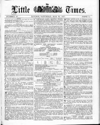 cover page of Little Times published on May 11, 1867