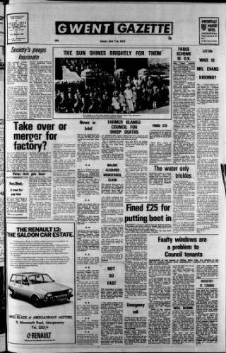 cover page of Gwent Gazette published on May 11, 1973
