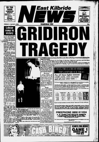 cover page of East Kilbride News published on May 11, 1990