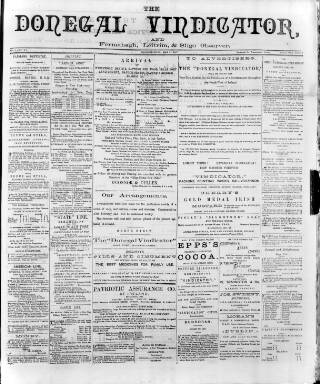 cover page of Donegal Vindicator published on May 11, 1889