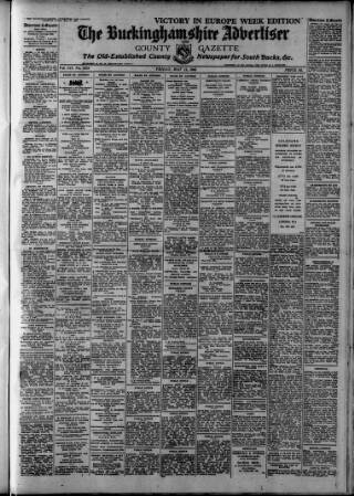 cover page of Buckinghamshire Advertiser published on May 11, 1945