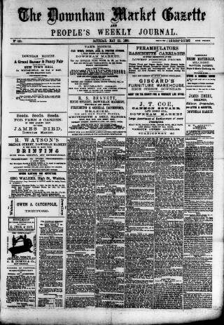cover page of Downham Market Gazette published on May 12, 1888