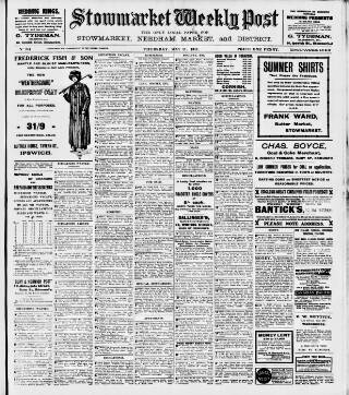 cover page of Stowmarket Weekly Post published on May 11, 1911