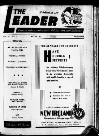 cover page of Dublin Leader published on May 12, 1951