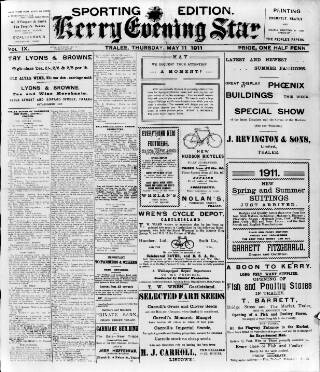 cover page of Kerry Evening Star published on May 11, 1911