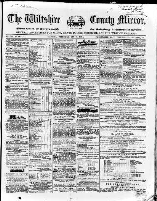 cover page of Wiltshire County Mirror published on May 11, 1864