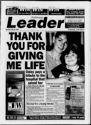 cover page of Feltham Leader published on May 20, 1999