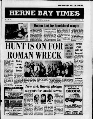 cover page of Herne Bay Times published on May 12, 1988