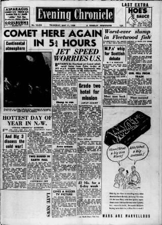 cover page of Manchester Evening Chronicle published on May 11, 1950