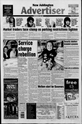 cover page of New Addington Advertiser published on May 14, 1999