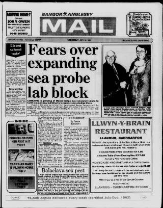cover page of Bangor, Anglesey Mail published on May 12, 1993