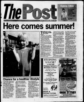 cover page of Cardiff Post published on May 6, 1999