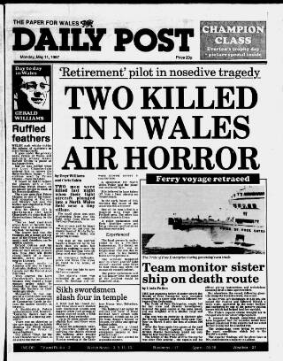 cover page of Liverpool Daily Post (Welsh Edition) published on May 11, 1987