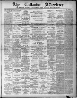 cover page of Callander Advertiser published on May 12, 1888