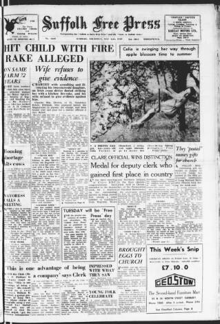 cover page of Suffolk and Essex Free Press published on May 12, 1949