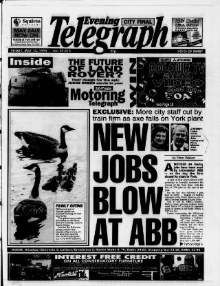 cover page of Derby Daily Telegraph published on May 12, 1995