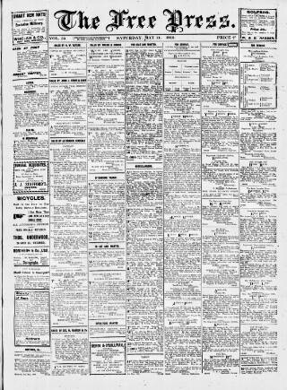 cover page of Free Press (Wexford) published on May 11, 1918