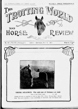 cover page of Trotting World and Horse Review published on May 11, 1918
