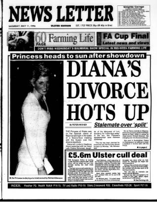 cover page of Belfast News-Letter published on May 11, 1996