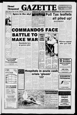 cover page of Hemel Hempstead Gazette and West Herts Advertiser published on May 12, 1989