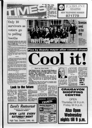 cover page of Portadown Times published on May 12, 1989