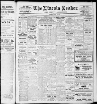 cover page of Lincoln Leader and County Advertiser published on May 11, 1912