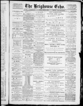 cover page of Brighouse Echo published on May 11, 1888