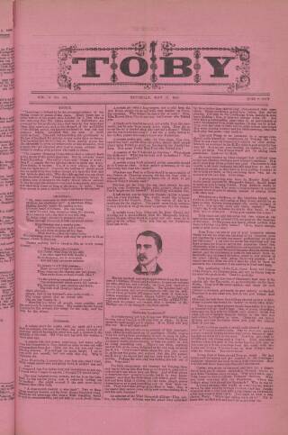 cover page of Toby published on May 11, 1889
