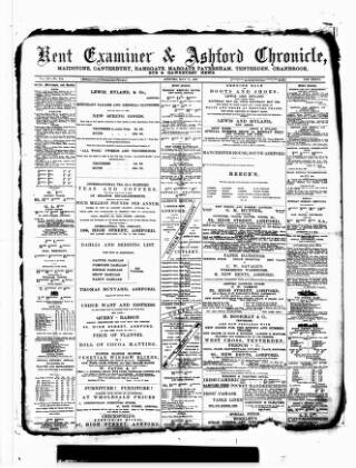 cover page of Kent County Examiner and Ashford Chronicle published on May 11, 1888