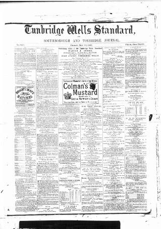 cover page of Tunbridge Wells Standard published on May 12, 1882